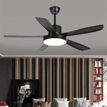 Imagem de Nórdico Moderno LED Ventilador Luz Moda Luxo Sala De Estar Restaurante Quarto Estudo Hotel Villa Ventilador De Teto Luz Remota Ventilador Elétrico (Estilo 47)