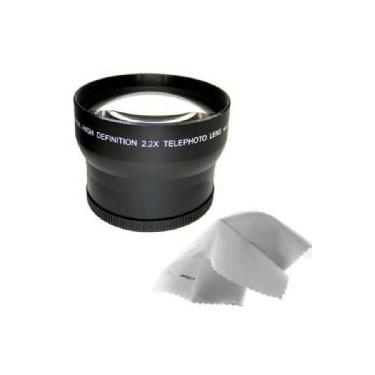 Imagem de Lente teleobjetiva de alta definição 2,2x Canon XF305 (72 mm) feita por óptica + anel de passo 82-72 mm + pano de limpeza de microfibra Nwv Direct