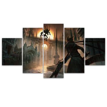 Imagem de Quadro Decorativo em Mosaico MDF Bloodborne Fera 115x60cm - Império da