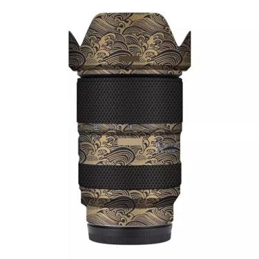 Imagem de Adesivo antiarranhões para câmera Tamron 28-75 mm F2.8 G2 adequado para Sony Mount Camera protetor protetor de corpo decalque F/2.8 28-75 2.8 (Wave Gold)