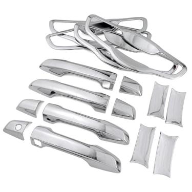 Imagem de Dakitita Compatível com Honda CRV CR-V 2017 2018 2019 2020 2021 2022 Acessórios externos Capas protetoras de maçaneta de porta e tampas de tigela cromadas decoração estilo antiarranhões (2 furos de