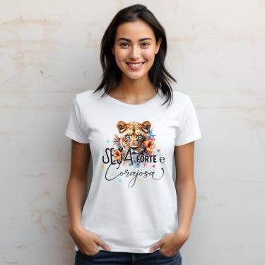 Imagem de Camiseta Feminina T-shirt 100% Algodão Estampas Religiosas Moda Cristã