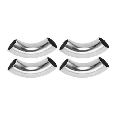 Imagem de Motoforti 4 peças 90 graus mandril curva cotovelo carro modificado tubo de escape tubulação 2.5 cm polegada OD espessura 1,0 mm/19GA 25x95x1,0 mm aço inoxidável 304 tom prata