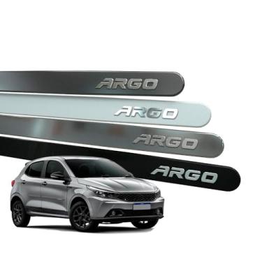 Imagem de Friso Lateral para Argo 2017 a 2025 Escrita Cromada Alto Relevo (REDONDO, PRETO VULCANO)