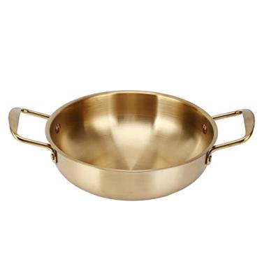 Imagem de Pote de ramen coreano dourado, pote de macarrão de aço inoxidável, panela de cozinha portátil para sopa, macarrão, macarrão (Diâmetro interno 24cm)