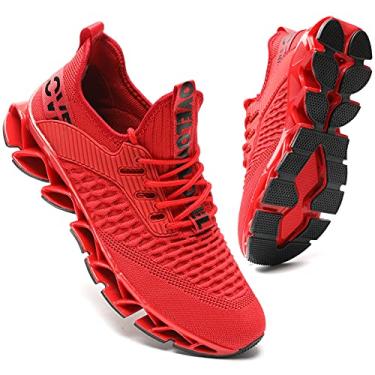 Imagem de Kapsen Tênis de corrida masculino Blade de malha respirável para caminhada, Vermelho, 6.5