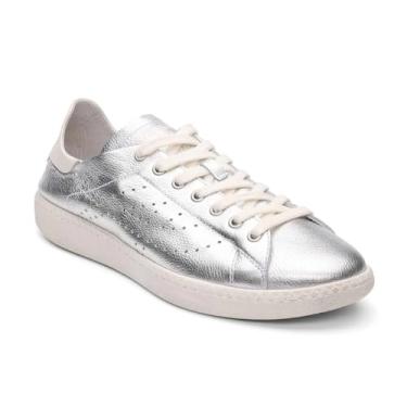 Imagem de ASH Tênis feminino de couro super – calçado elegante e confortável, ideal para roupas casuais e esportivas, Prata, 9.5-10