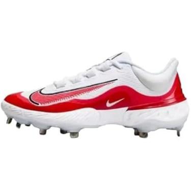 Imagem de Nike Chuteiras de beisebol Alpha Huarache Elite 4 Low NRG (FD2745-105, branco/preto/azul/vermelho universitário), Branco | Escarlate, 13