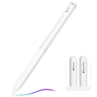 Imagem de AZF Capa para Apple Pencil Pro com design translúcido dividido para Apple Pencil 2/Pro, capa de silicone para Apple Pencil 2ª geração, aderência perfeita, suporta carregamento sem fio e toque duplo