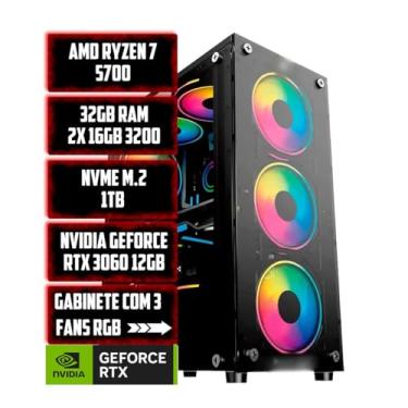 Imagem de PC Gamer AMD Ryzen 7 5700, 32GB RAM, SSD M.2 1TB, RTX 3060 12GB