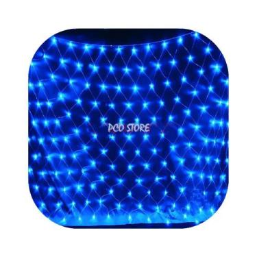 Imagem de Pisca Rede 320 Led 2,5m x 2,0m 8 Funções Azul Decor Natal 220V - PCO