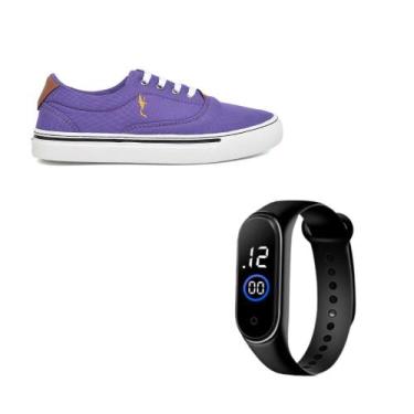 Imagem de Tênis Feminino Casual Old Street Clássico Polo Blu com Relógio Digital