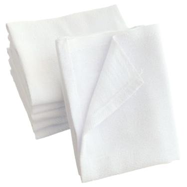 Imagem de Kit 20 Panos De Prato Branco 42x68cm Boa Absorção Cozinha Ou Pinturas Barrados Bordados 100% Algodão