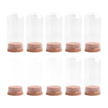 Imagem de YWJLQH 10pcs cúpulas de vidro cloche bell jars exibem frascos decorativos para arranjo floral, 30mmx60mm