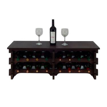 Imagem de Adega Vinho Madeira 16 Garrafas Tipo Mesa Imbuia C08