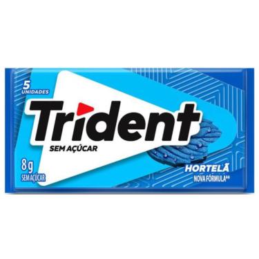 Imagem de Chiclete Trident Hortelã sem Açúcar 8g Embalagem com 5 Unidades