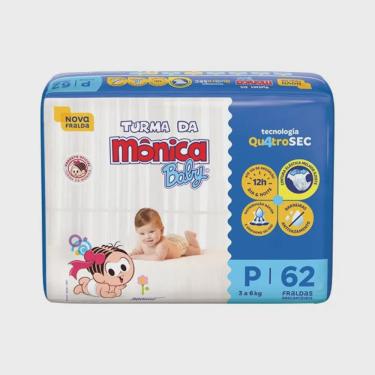 Imagem de Fralda turma da mônica baby P com 62 unidades