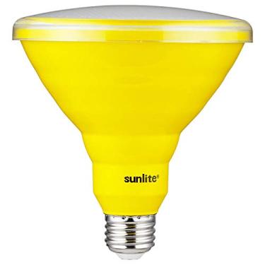 Imagem de Sunlite 81476 LED PAR38 Lâmpada de insetos embutida colorida, 15 watts (equivalente a 75 w), base média (E26), holofote listado por ETL, amarelo, pacote com 1