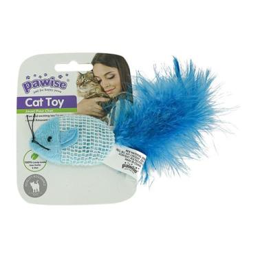 Imagem de Brinquedo Gato Catnip 100 Natural  Rato Azul Pawise  Estímulo e Divers