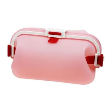Imagem de YWJLQH Silicone Lunch Box Storage Storage Travel Bag Bento Box para caminhada, Rosa