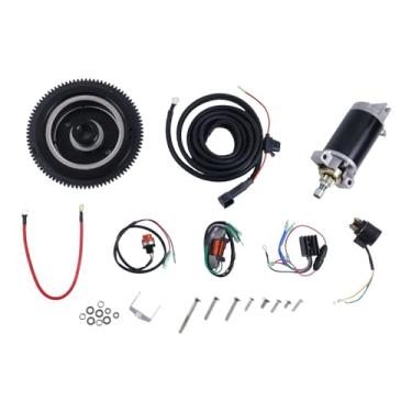 Imagem de HOLDWELL Kit de volante de motor de partida elétrico compatível com motor de popa Yamaha E40XMH /E40XWT/E40XW 40HP 2 tempos Enduro 66T modelo Parsun Engine