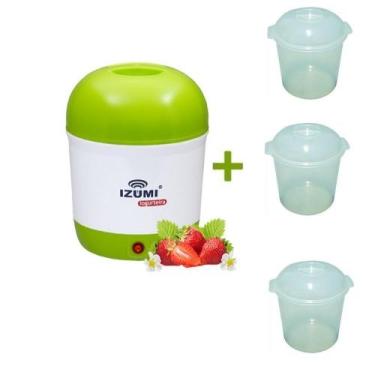 Imagem de Iogurteira Elétrica Bivolt Verde + 3 Pote Izumi