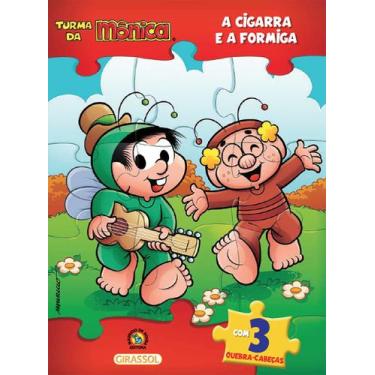 Imagem de Livro - Turma da Mônica Livro Quebra-Cabeças - A Cigarra e a Formiga