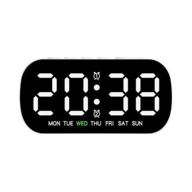 Imagem de Despertador Digital Alimentado Por USB LED Modo Noturno Snooze Alarme 