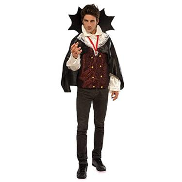 Imagem de Rubie's Fantasia de vampiro adulto com camisa e capa de heróis e hombres, Preto, Standard