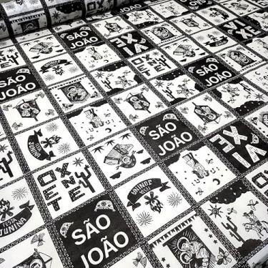 Imagem de TNT São Joao Cordel Nordestino Preto e Branco 2.00m X 1,40m