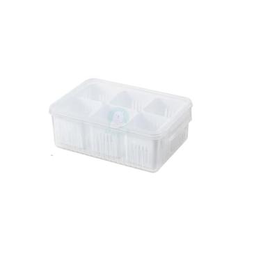 Imagem de Caixa Organizador Para Geladeira Camada Dupla Seis Grades Organizador De Congelador Para Frigorífico Doméstico