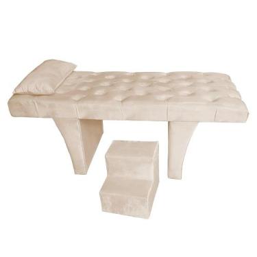 Imagem de Maca Estética Reta Capitonê 0,80m Sofia Veludo - me, BEGE