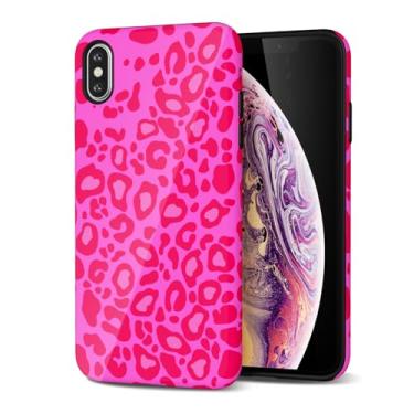 Imagem de Svanove Capa de telefone com estampa de chita para iPhone X/XS feminina, linda capa de leopardo para mulheres, design de estampa de animal retrô legal de luxo, padrão estético Y2k Slim Hard Shell capa