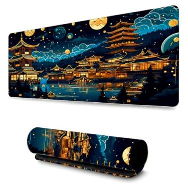 Imagem de Mouse Pad Gamer Profissional Grande Confortavél Anti Derrapante 90x40 - Diversos Temas (vila oriental)