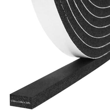 Imagem de Storystore Fita de isolamento de espuma autoadesiva, 1/5.1 cm x 1/10.2 cm x 33 pés para portas e janelas, vedação de porta à prova de som, faixa de clima, tira de vedação de ar condicionado