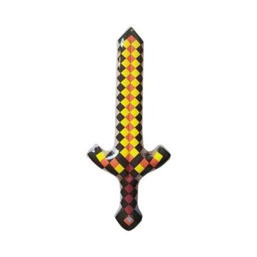 Imagem de Espada de Pedra Preciosa Dourada Inflável - Brinquedo Pixel para Crian