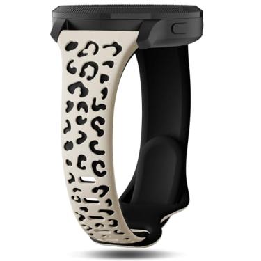 Imagem de Strisinho Pulseiras finas de silicone leopardo de 18 mm, 20 mm, compatíveis com Garmin Venu 2S/Venu 3S/Vivoactive 4S/Vivomove 3S/Vivoactive 5/Venu/Venu Sq/Forerunner 165/645, pulseira de relógio