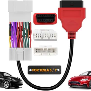 Imagem de Autel Adaptador de cabo de diagnóstico Teala original TESKIT3Y para Tesla Model 3 e Y, conector de chicote de extensão OBD1 de 26 pinos para OBD2 de 16 pinos com scanner Autel MaxiSys Ultra/Elite II