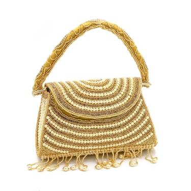 Imagem de IGH Bolsa clutch feminina elegante – Bolsa de mão elegante para festas, casamentos e passeios casuais - Ouro (IGH1456), Dourado, PACK OF 1