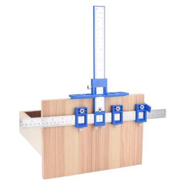 Imagem de Gabarito de ferragens de armário - Modelo de alça de armário com réguas gravadas e centro autoperfurante, perfeito para portas/gavetas agitadoras