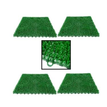 Imagem de Kit 04 Tapetes Plásticos de Grama Artificial para Sushi 30 cm x 30 cm 