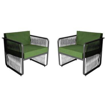 Imagem de Conjunto 2 Poltronas para Área Externa Santiago em Alumínio e Corda Ná