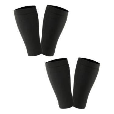 Imagem de Cosmos 2 pares de mangas para caneleiras para esportes de futebol, cor preta
