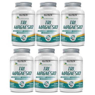 Imagem de Kit Com 6 Tri Magnésio (taurato, malato e bisglicinato) 500mg 60 Caps -Flora Nativa