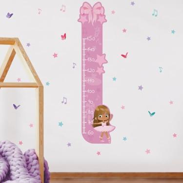 Imagem de Adesivo Infantil Bailarina Menina Morena Régua Crescimento