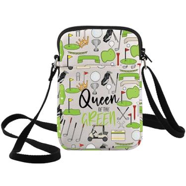 Imagem de WZMPA Bolsa tiracolo Golf Queen, presentes para jogadores de golfe, rainha do verde, alça ajustável, mercadoria de golfe
