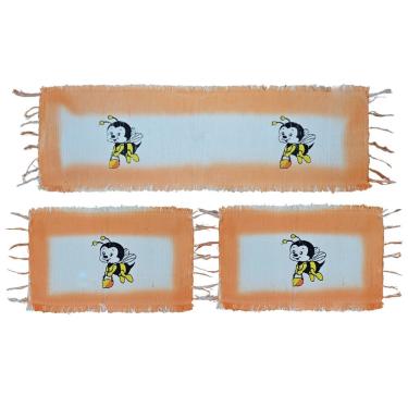 Imagem de Jogo Passadeira Cozinha Kit 3 Peças Mexicano Decorado Abelhinha