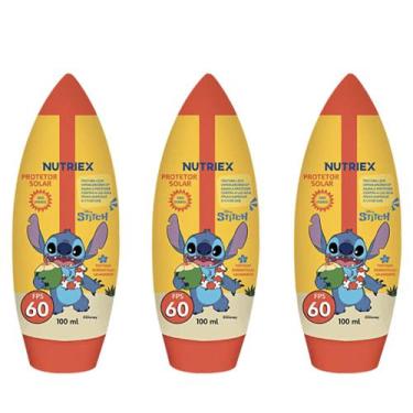 Imagem de Kit 3 Nutriex Protetor Solar Infantil Stitch Fps 60 100ml.