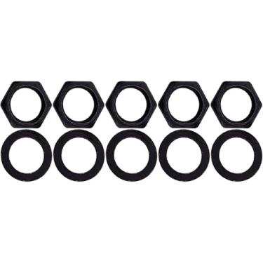 Imagem de DIAO79NI 5 peças de porcas de interruptor de guitarra Pro M9 para seletor de captador métrico Les Paul/Box Style (preto)