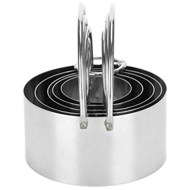 Imagem de Ymiko Cortador de Biscoitos, 5pcs/conjunto Menos Aço Redondo Biscoitos de Cortadores de Com Cortador de Círculo de Alça para, Frutas Macias, Pão, Pizza, Doces, Donuts